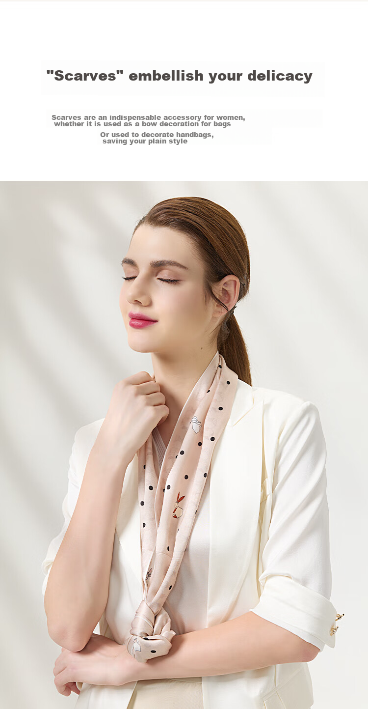 Sijie [Over 10,000 Sold] Silk Scarf for Women, Mid-Autumn Festival Long Scarf, 100% Mulberry Silk, Wealthy Leader Scarf, Gift Wrap 5