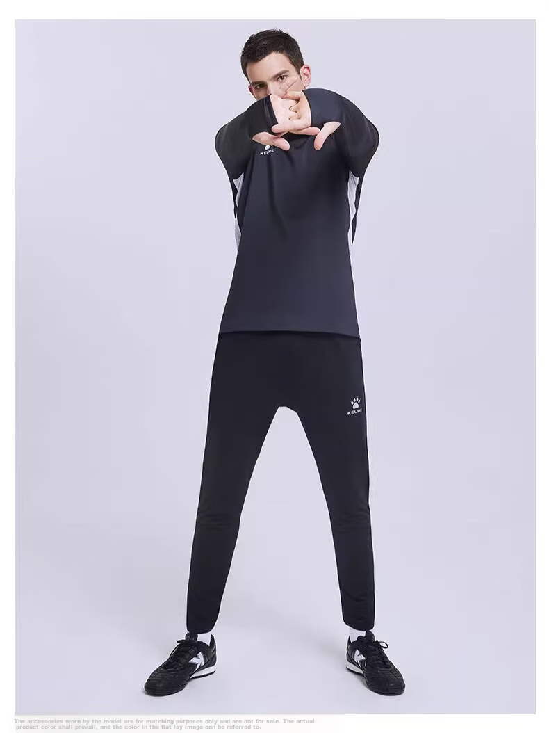 KELME Men's Soccer Tapered Pants, Slim-Fit Knitted Elastic Training Trousers, Breathable Running Sports Pants, Black, XL 9