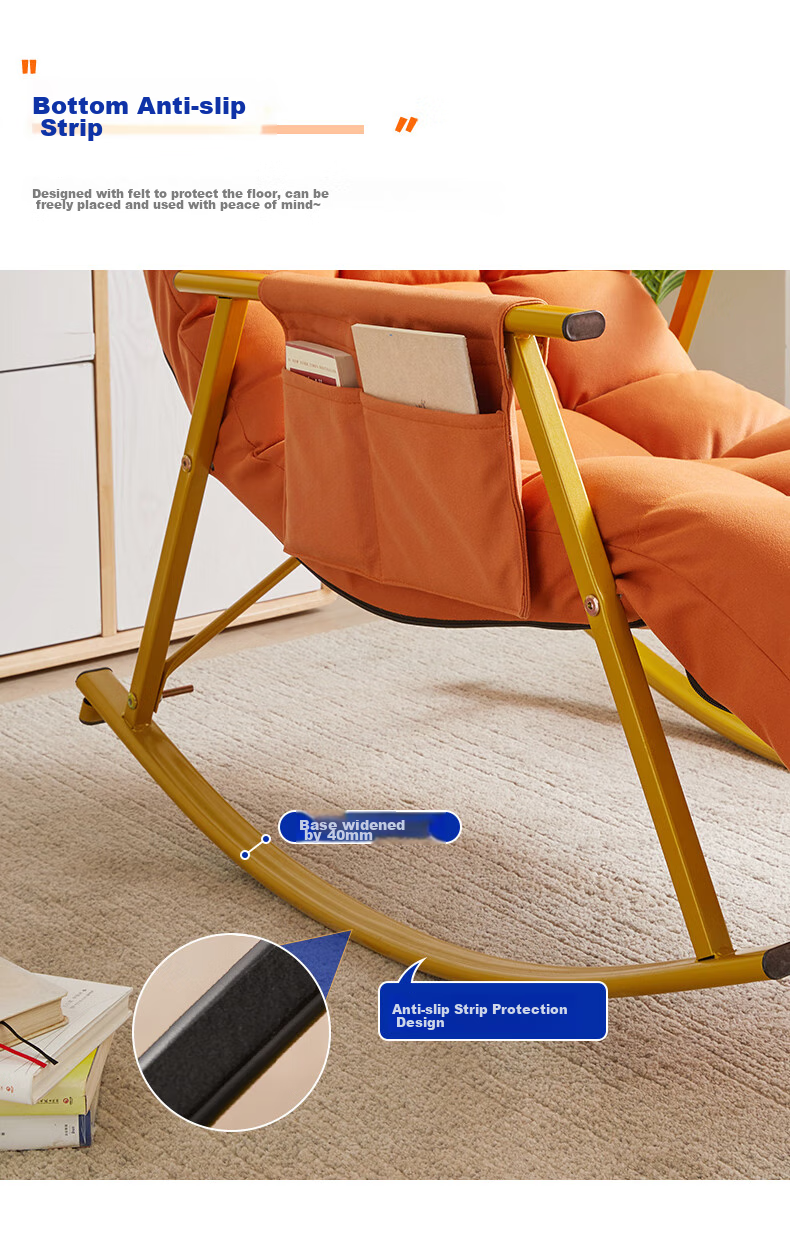 JIAYI Rocking Chair Lazy Sofa, Sleepable And Reclining, Balcony Lounge Chair, Adult Nap Living Room Single Large Sofa, 2025 New Model 16