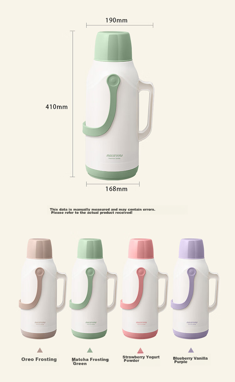 JEKO&JEKO Stainless Steel Insulated Bottle Large Capacity Hot Water Thermos for Student Dormitory, Home Use Water Jug 3.2L Oat Milk White 10