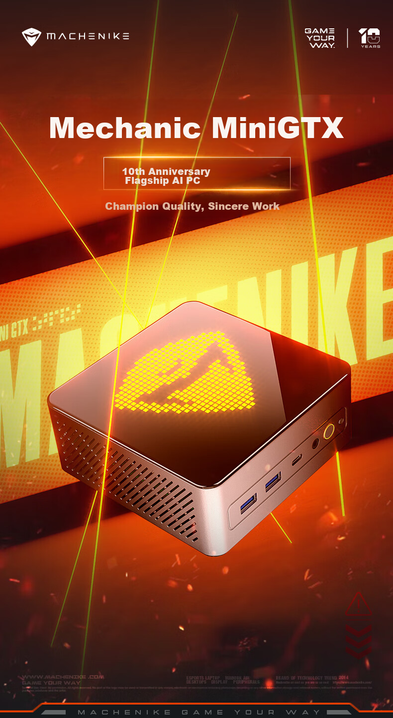 MACHENIKE GTR AMD High-Performance Compact Portable Commercial Office Gaming Computer Pocket Mini PC (R7 8745HS, 32GB DDR5, 1TB) 1