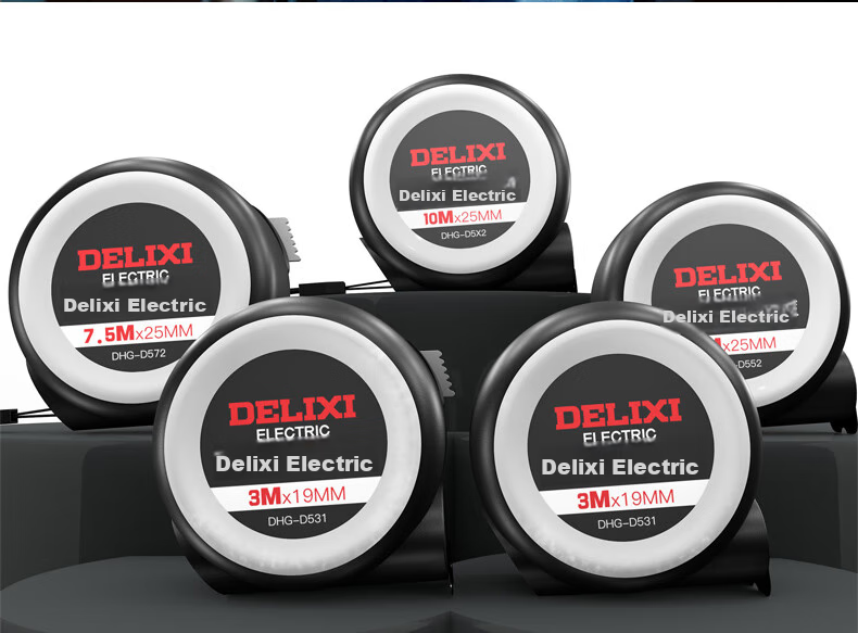 DELIXI ELECTRIC Steel Tape Measure, Household Wear-Resistant, Drop-Resistant, High-Precision Self-Locking Measuring Tool, Thickened Carpenter's Ruler, 5-25 24