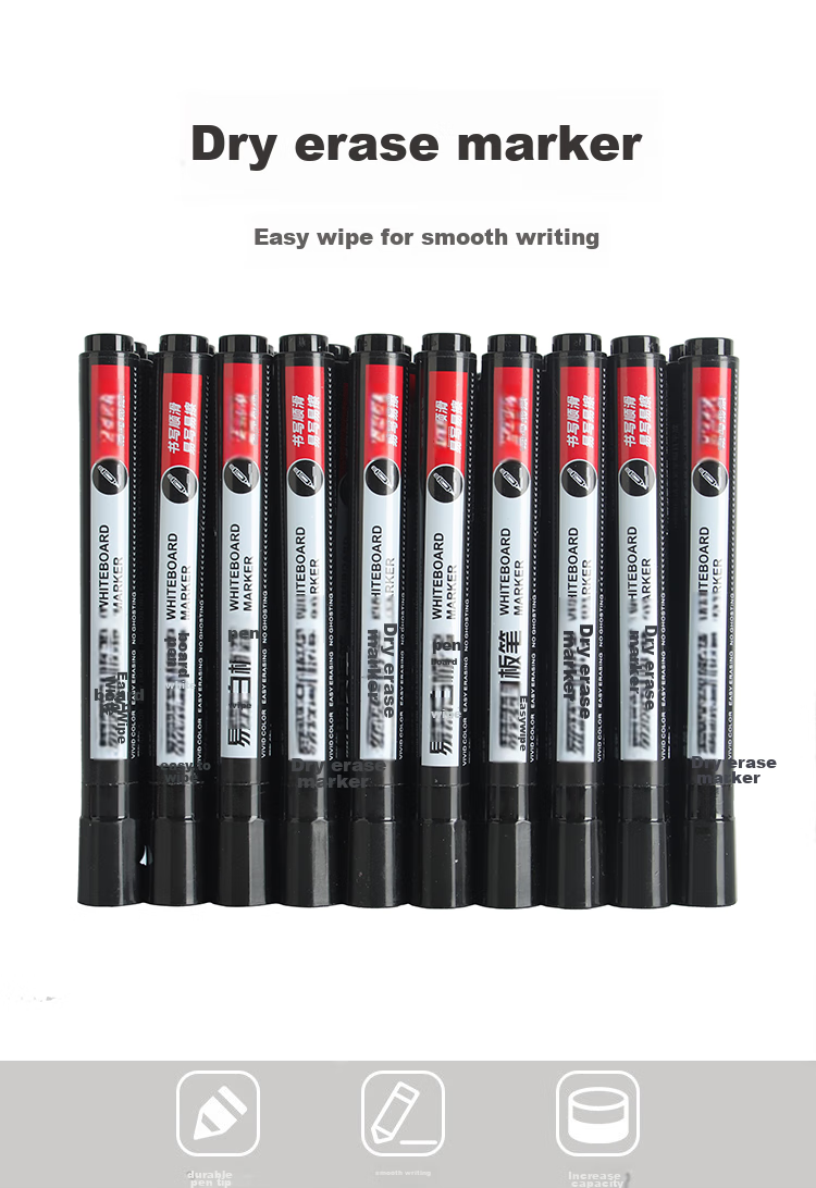 TANGO Single-Tip Whiteboard Marker, Blue, 10-Pack, 2.8mm Tip, Writes up to 500 Meters, Easy to Erase, Quick-Drying, Non-Bleeding, Erasable Marker, Oil-Based Pen, Blackboard Pe 1