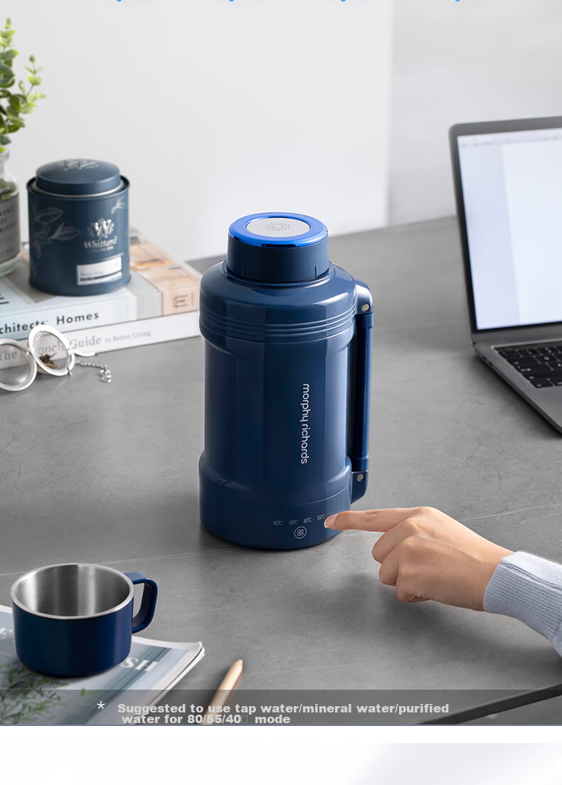 Morphyrichards Portable Electric Kettle, Large Capacity Household Water Boiler, Outdoor Travel Vacuum Insulation Stainless Steel Anti-Scalding Water Cup, Electric Hot Water Pot MR6061 Blue One's Member 10