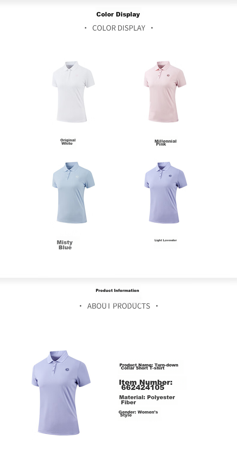 361° Women's Short-Sleeve T-Shirt, Summer New Style Quick-Dry Polo Shirt, Sports Running Loose Top, 662624112H-2 103