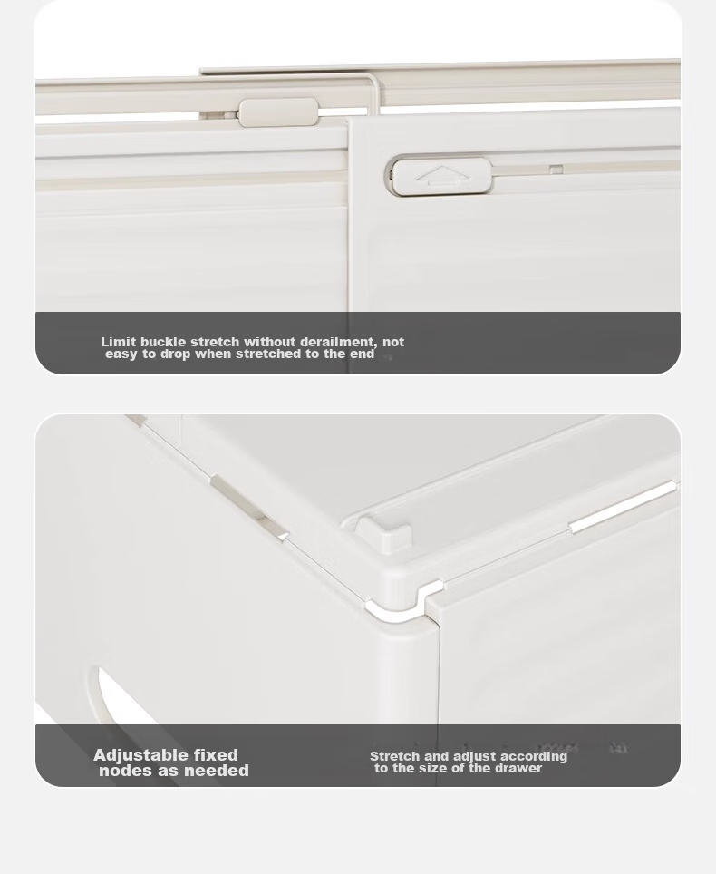 Jiadu Extendable Storage Box, Drawer-Style Desktop Organizer for Snacks And Miscellaneous Items, Kitchen Storage Container, Deep Cabinet Storage Box 20