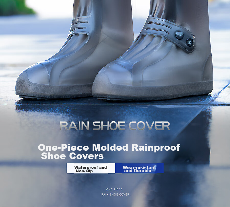 BWNK Waterproof Shoe Covers for Adults, Thickened Non-Slip Wear-Resistant Silicone-Like Rain Boots, Brown, Size L 2