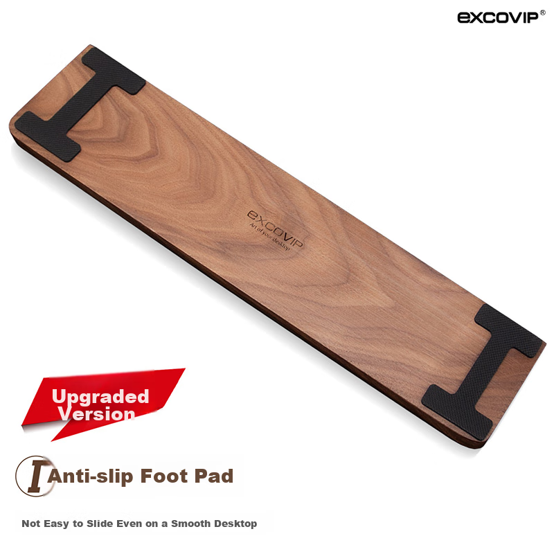 EXCO Black Walnut 104-Key Wooden Keyboard Tray Rounded Edge Mechanical Keyboard Wrist Rest Computer Palm Support Mouse Pad Gaming Wooden Wrist Pad Large 108-Key 0620 9