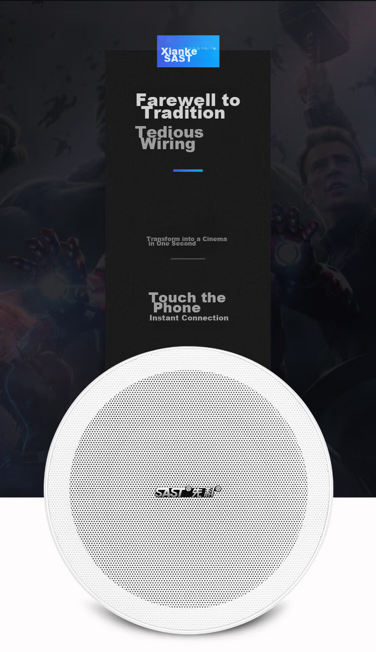 SAST G3 Wireless Bluetooth Ceiling Speaker Set, Recessed Ceiling Speakers with Built-In Amplifier, Active Background Music, for Home Living Room, Conference Room, Shop Broadcasting, Home Use, One-To 3