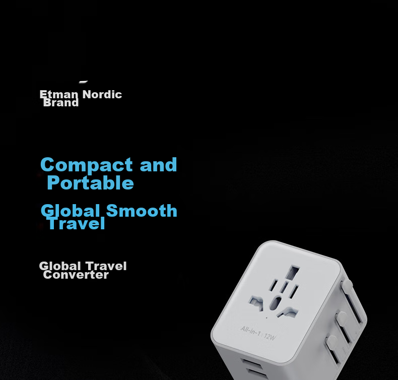 Etman Travel Adapter, 2A1C Multi-International Universal Outbound Socket, Type-C Pink, Fast Charging Power Converter for Hong Kong Japan Korea 1