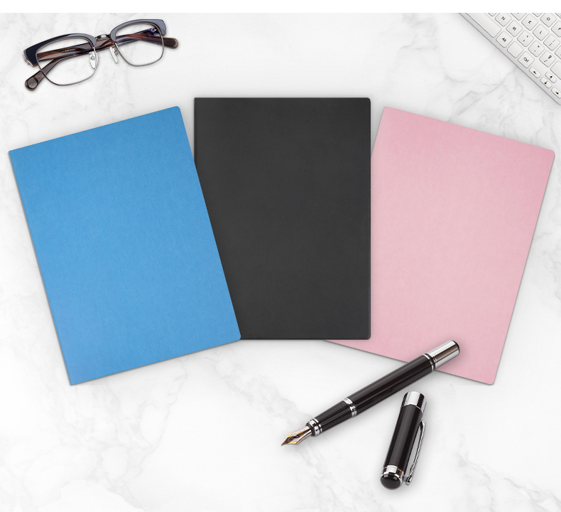 SIMAA A4 Extra Large And Thick Business Notebook Leather Cover Journal Student Stationery Work Diary Meeting Minutes Book Office Supplies Customizable 400 Pages/Book Black 14
