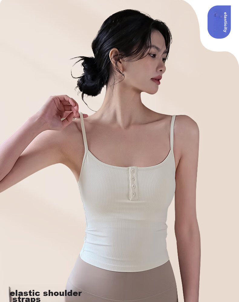 XUEXIMAN Sports Bra with Chest Pads, Yoga Wear, Camisole Tank Top for Women, Beautiful Back Bra, Integrated Running Fitness Professional Pilates 5