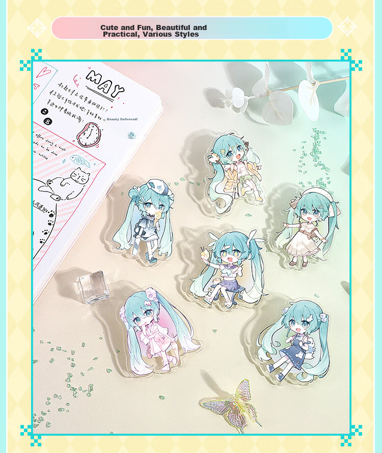 GuangBo Future Acrylic Journal Clips Stationery, Small Clip for Receipts And Bookmarks, Snack Clip for Anime Fans, 3 Green CY997043-A 10