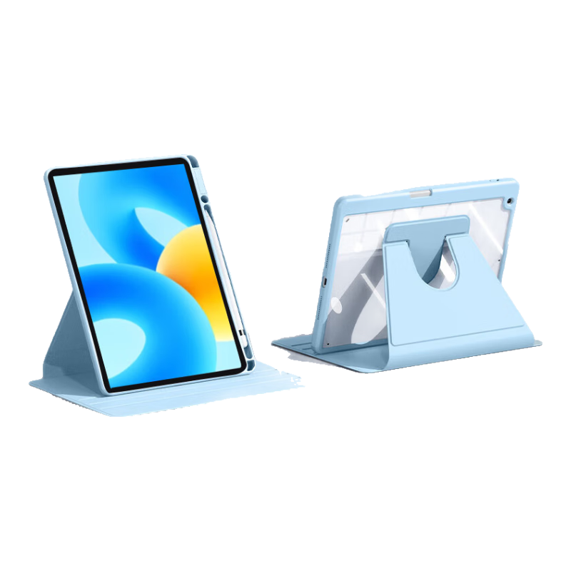 Dunyoujiang Compatible with 2026 Apple IPad Air 11-Inch Case, Suitable for 8th/7th/6th Generation M4/M3, Universal Tablet 360° Rotating Protective Case, Shockproof Sleep/Wake Function, Pencil Holder, White Ice Blue