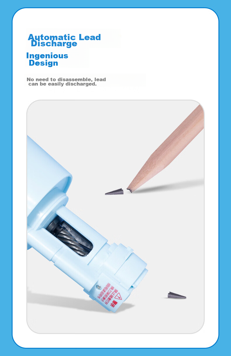 TEN-WIN Children's Fully Automatic Pencil Sharpener, Doraemon IP Stationery, Can Sharpen 8mm Triangular Pencils, Rechargeable Electric Rotary Pencil Sharpener for Elementary School Students, A8018-8 12