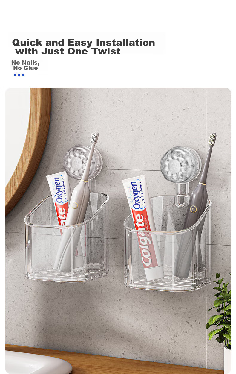 Jiebishi Bathroom Storage Rack, Kitchen Toilet Organizer, No Drilling Required, Wall-Mounted Washstand Storage Box 1