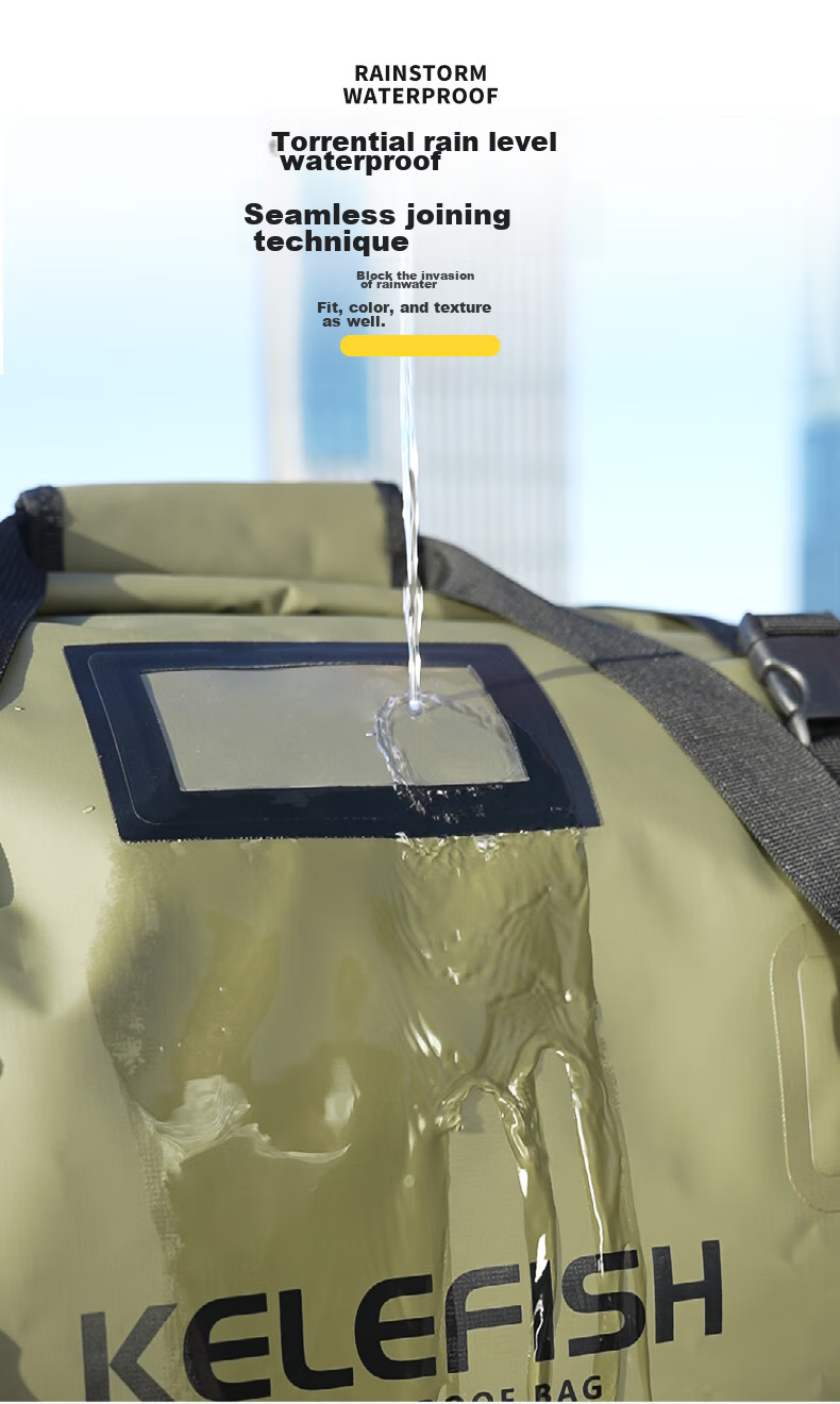 KELEFISH Motorcycle Tail Bag Waterproof Travel Saddle Bag Riding Rear Seat Bag Sand Yellow - Updated Version 66L 9