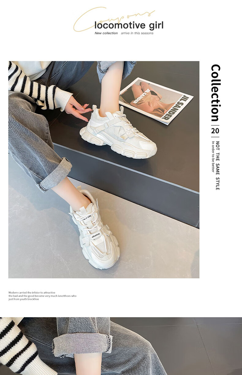 ZHR Dad Shoes for Women, Spring And Autumn Breathable Thick-Soled Heightening Casual Shoes, Fashionable Trendy Women's Shoes, G623, Dark Gray, Size 37 18