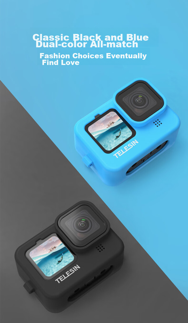 TELESIN Compatible Protective Case for GoPro 13 12, Silicone Case for GoPro 11, Compatible with Hero 10 9 Lens Protector And Body Case, Scratch-Resistant And Wear-Resistant 8