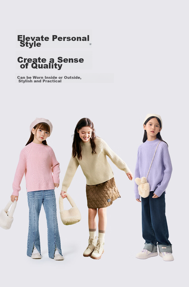 BALABALA Girls' Sweater, Autumn And Winter Children's Knitwear, Warm Pullover Sweater, for Older Children, 208424103001 5