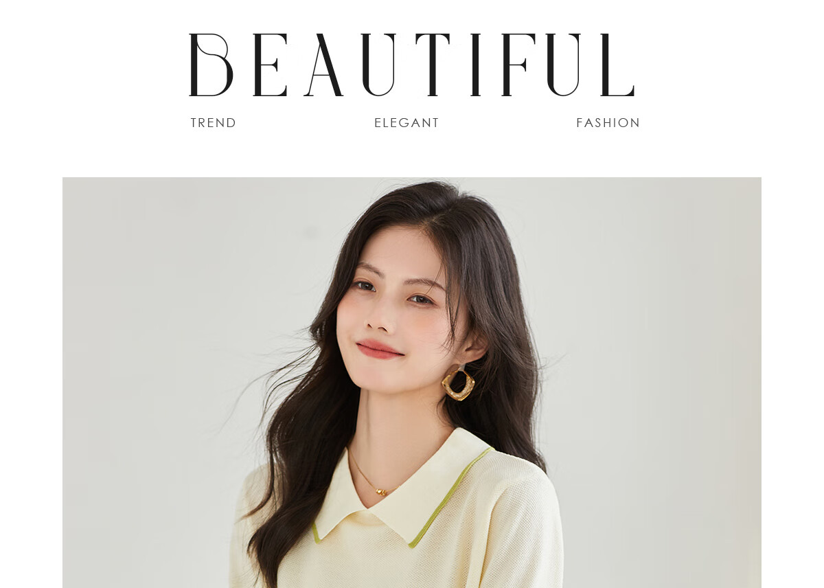 Taxiang Women's Short-Sleeve T-Shirt, Doll Collar Thin Knit Top, Summer Women's T-Shirt, Contrasting Color Top, T144T1629 16