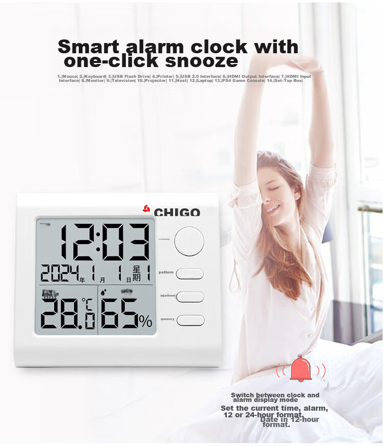 CHIGO Electronic Thermometer And Hygrometer, Indoor Home Use High-Precision Wall-Mounted Memory Function Thermometer And Hygrometer 10
