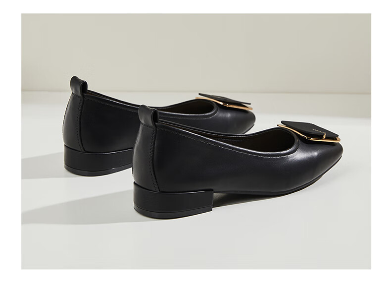 DAPHNE Chunky Heel Elegant Fashion Women's Pumps Versatile Commuter Work Shoes for Women 4623101107 Black Size 34 14