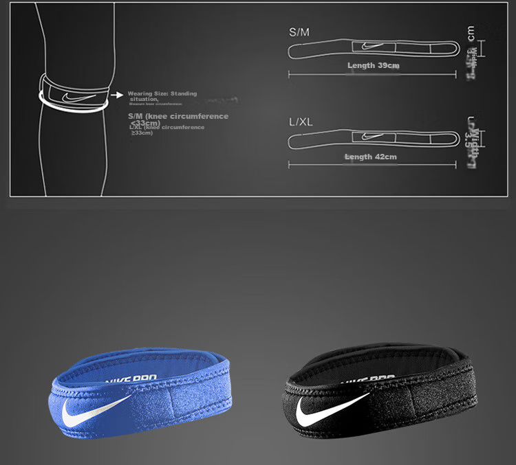 NIKE Patellar Strap Running Equipment, Sports Patella Fixation Compression Protection Band, Knee Brace, Professional Grade N1000681010LX 7
