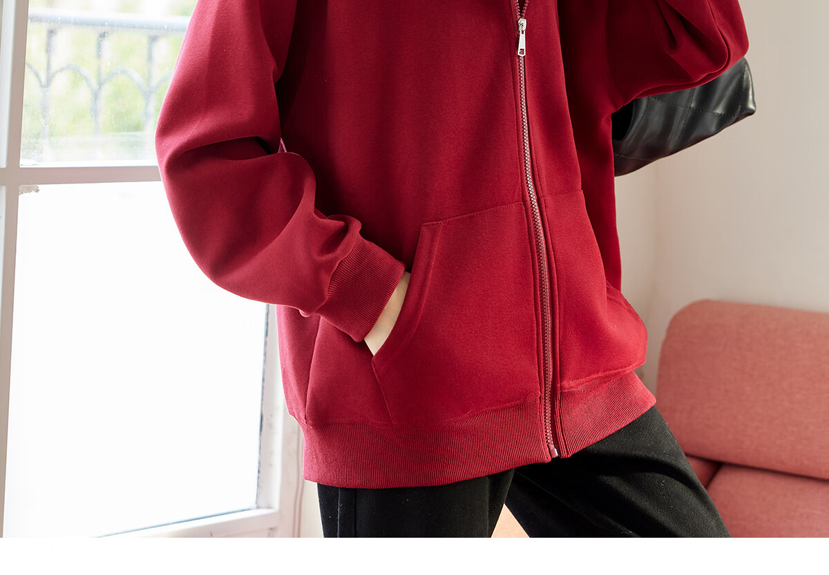 Halo Queen Women's Hoodie Jacket, Zip-Up Sweatshirt, New Year Red Outfit Top H143U1004 15
