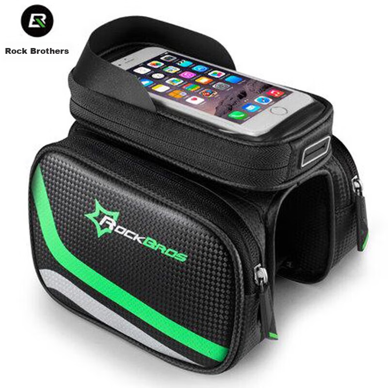 ROCKBROS Bicycle Handlebar Bag, Mountain Bike Saddle Bag, Phone Handlebar Bag, Touchscreen Cycling Equipment Accessory