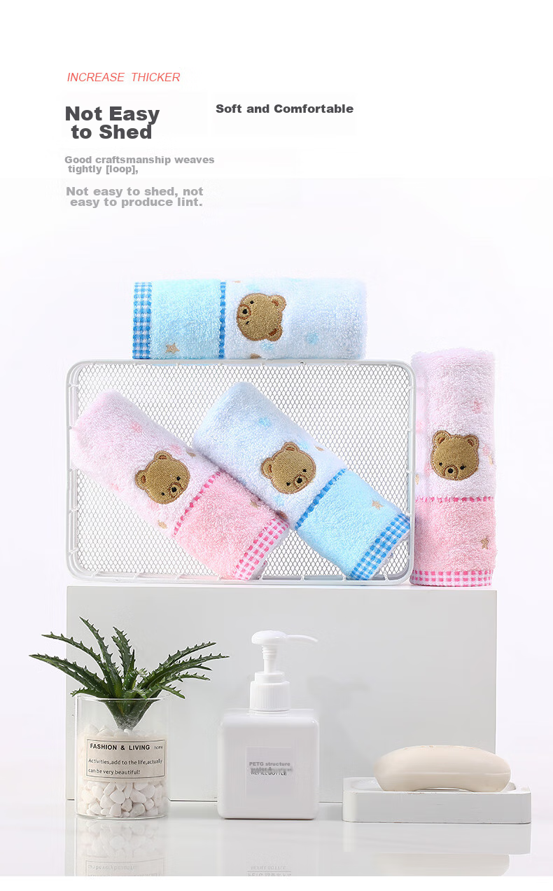 KING SHORE Towels, 3A Antibacterial Pure Cotton Sports Hand Towel, Hanging Towel, Large Square Towel, 4 Pieces, with Hanging Rope, 4-Piece Set 11