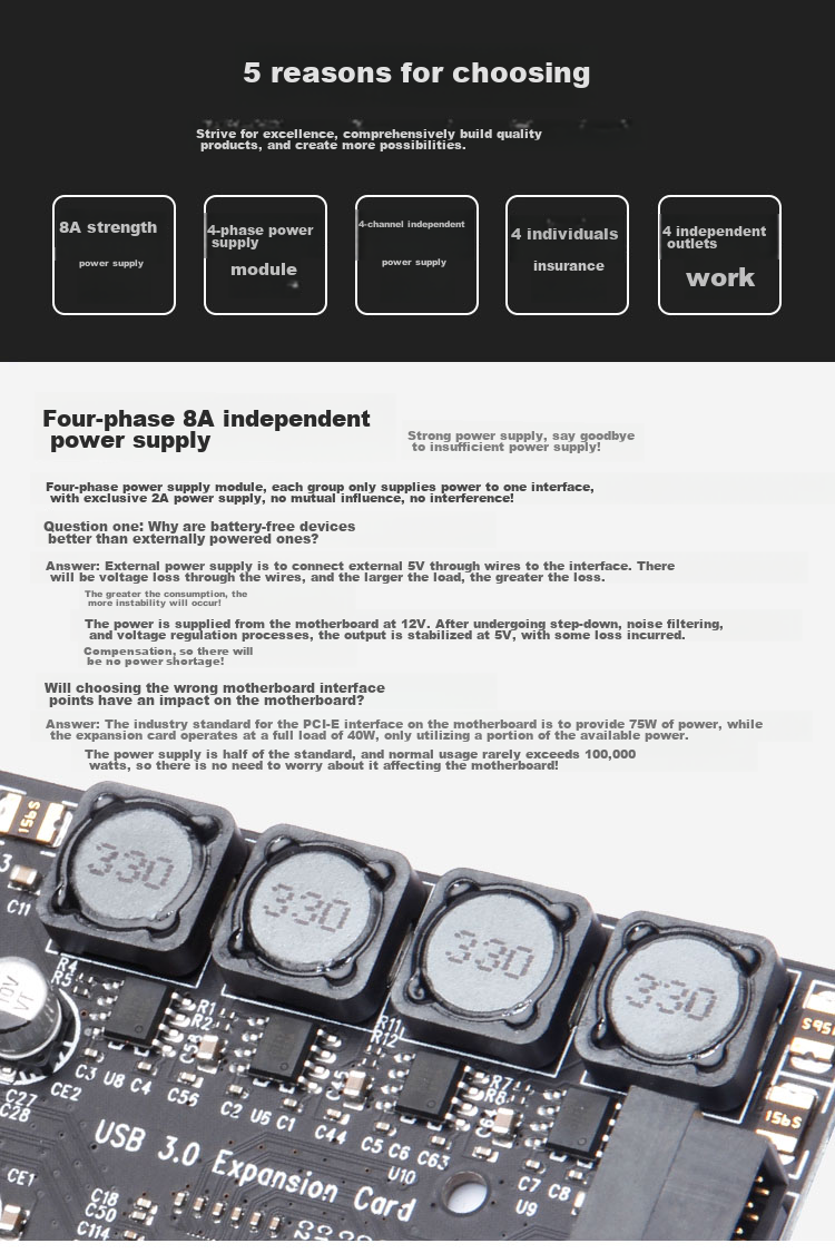 MOGE PCIEx 1-To USB3.2 Gen1 Expansion Card with Pre-Installed 19-Pin USB3.0 Interface, 19-Pin Alps NEC Chip MC2017 3