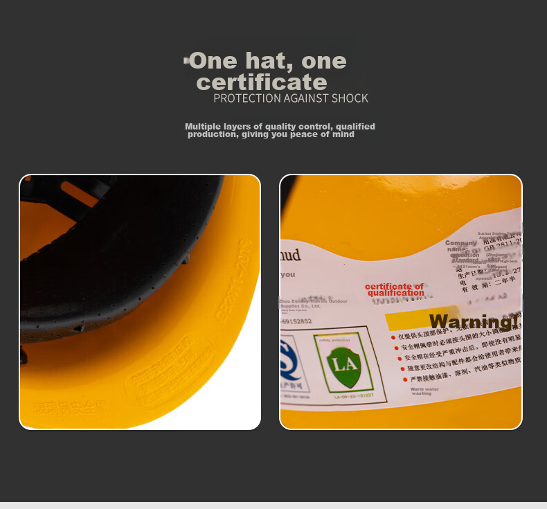 Geermu Safety Helmet, Round Top Hard Hat for Construction Workers, Fiberglass GM737 White 1 Piece Helmet 11