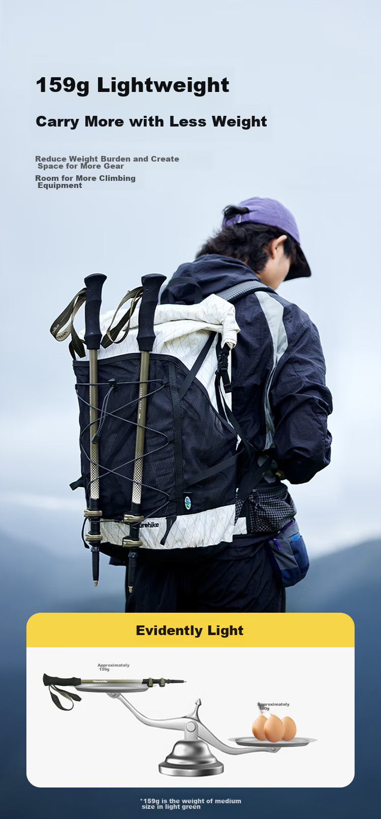 Naturehike Nuoke Chuxue EXT1 Trekking Pole, Carbon Fiber Hiking Poles, External Lock, Telescopic Carbon Ultra-Light Outdoor Climbing Equipment 4