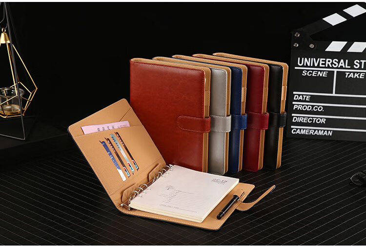 TENGXIONG Notebook A5 Detachable Ring-Bound Leather Cover B5 Loose-Leaf Notebook, Thickened Buckle Journal, Diary, Simple Office Meeting Business Record Book, Stationery Customization with Logo 13