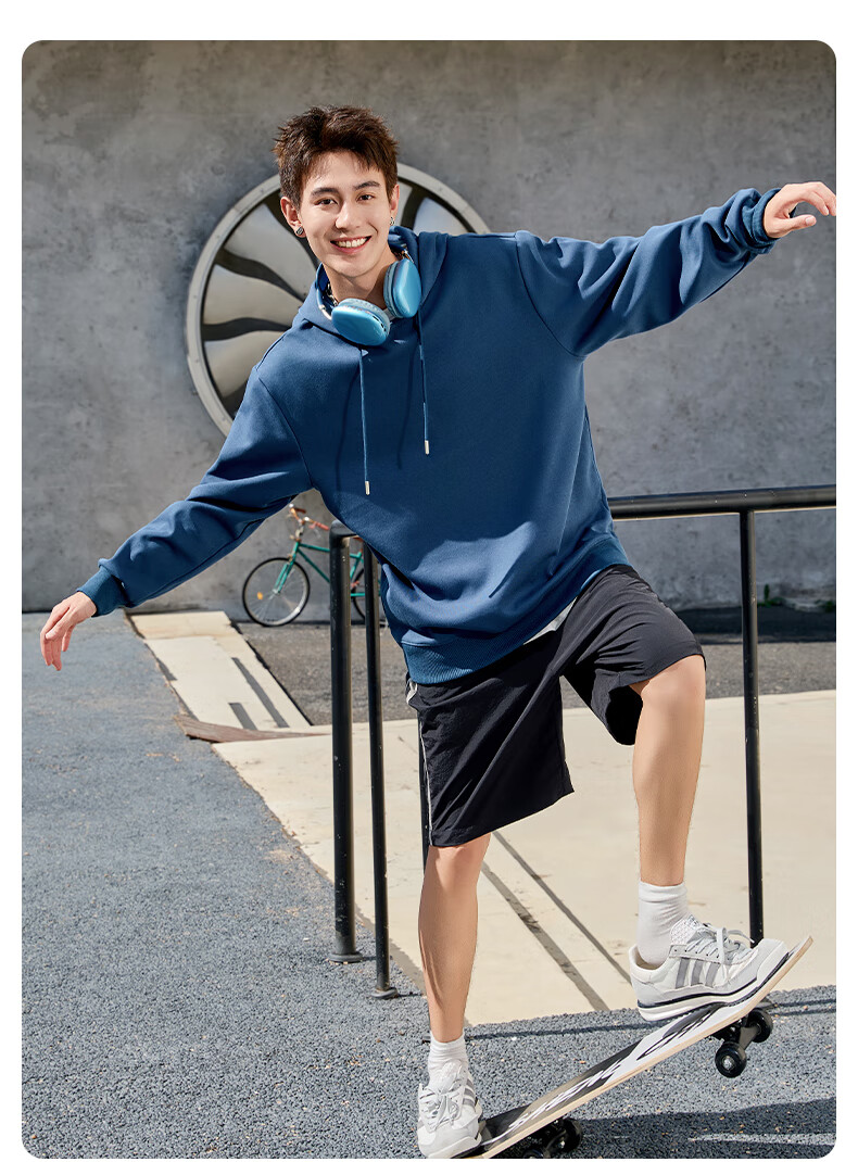 Baleno Hooded Sweatshirt for Men, Spring And Autumn Student Fashion Casual Loose Jacket, Simple Versatile Pullover Top 16