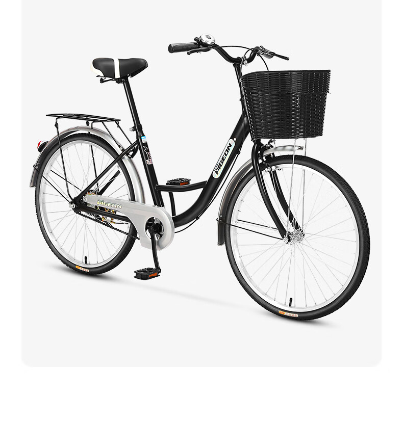 FG FLYING PIGEON City Bicycle, 24-Inch, Tubeless Solid Tire, Commuter Bike for Men And Women, Adults, Students, Children, Urban Retro Style 8