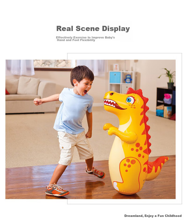 INTEX Inflatable Punching Bag, Children's Fitness Boxing Exercise Toy, Dinosaur/Dolphin/Magical Dragon Sandbag Water Bag Style Randomly Sent 8