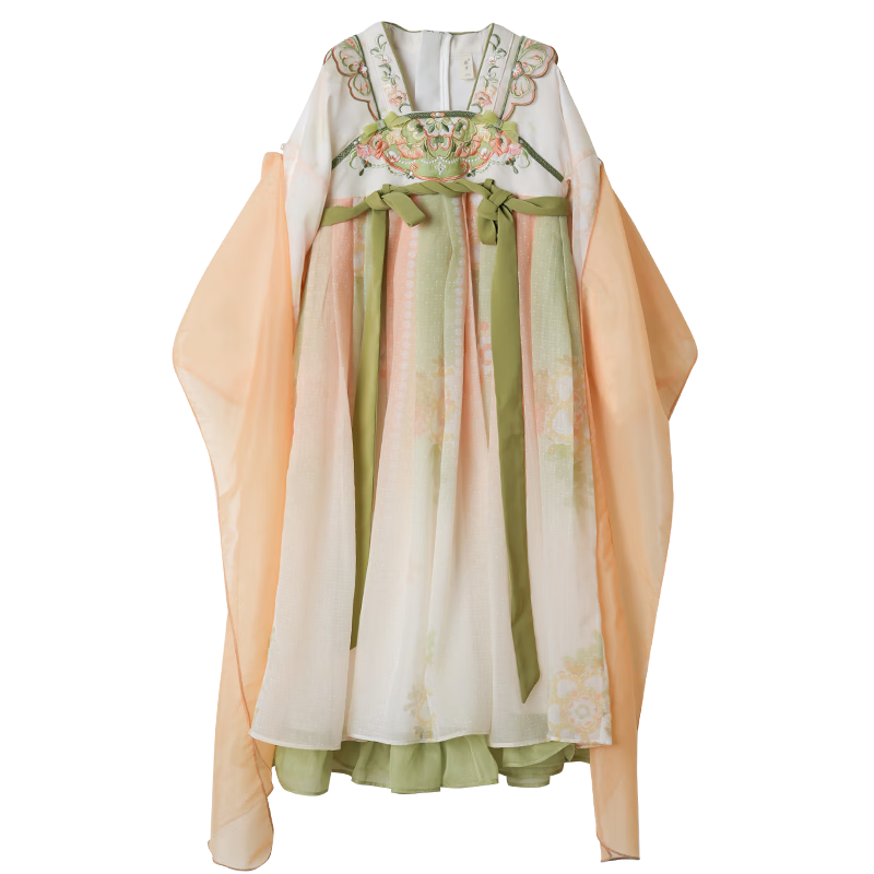 Menghu Qinglai Girls' Spring And Autumn Ancient Style Ethereal Ru Skirt, Oriental Minimalist Luxury Style, Light Green (Without Waist Chain), Size 140
