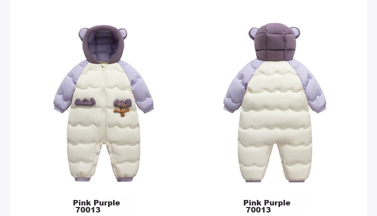 Minibala Newborn Baby down Jacket Onesie, Outdoor Wear for Boys And Girls, White Duck down Winter Coat 22