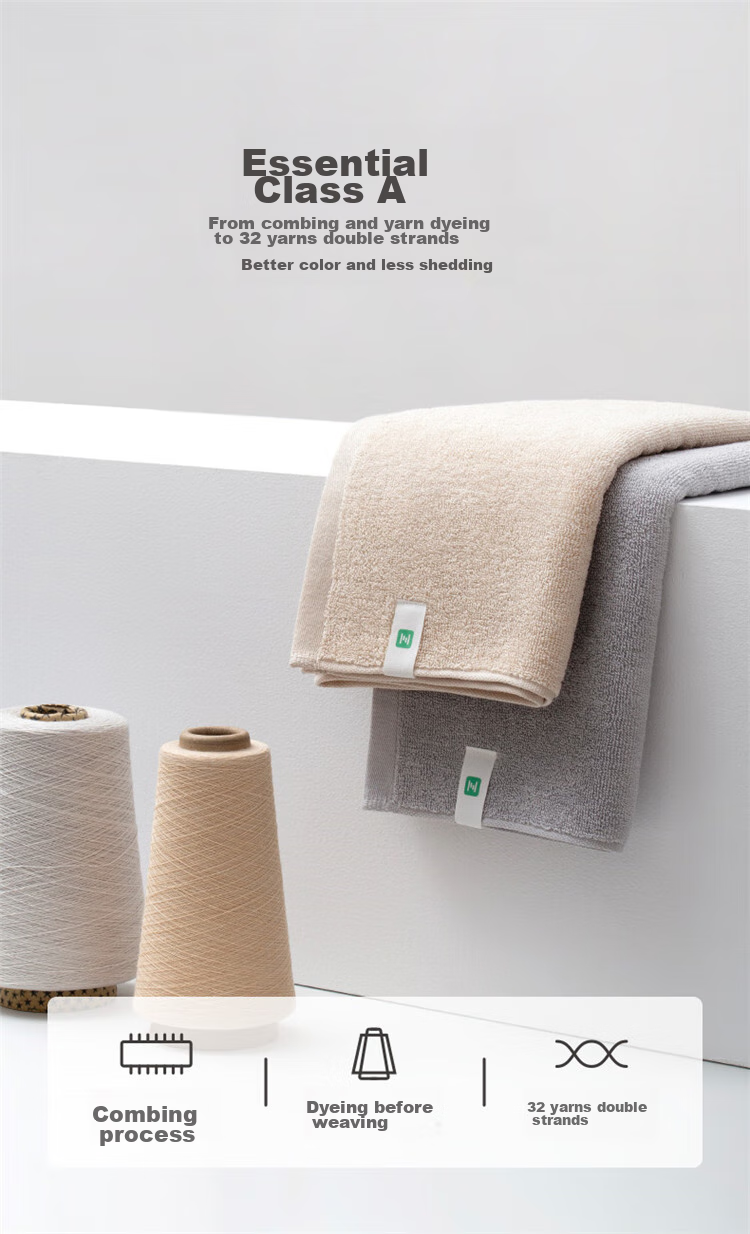 A-Life Xinjiang Long-Staple Cotton Face Towels, 2-Pack, Pure Cotton Soft Absorbent Handkerchiefs for Washing Face And Drool, Gray/beige 11
