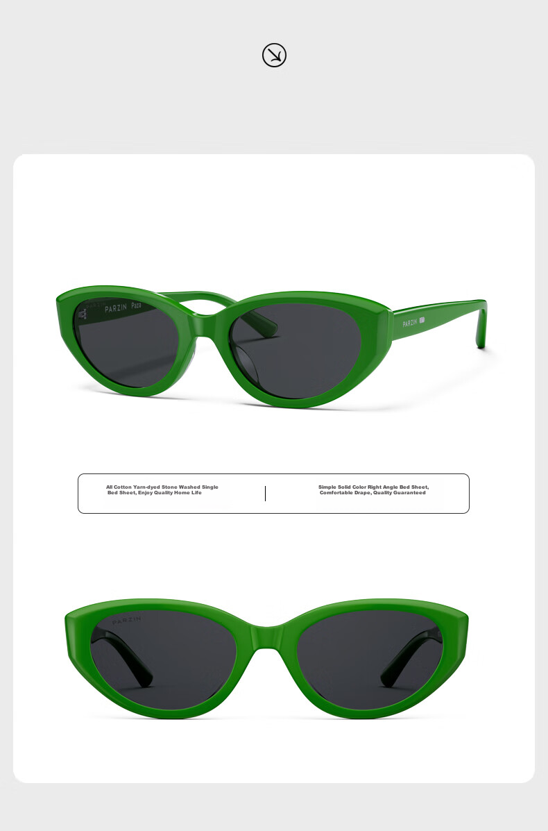 PARZIN Sunglasses, Fan Chengcheng Style Fashionable Cat-Eye Narrow Frame Glasses, Sun Protection Driving Sunglasses, PZ12733 16