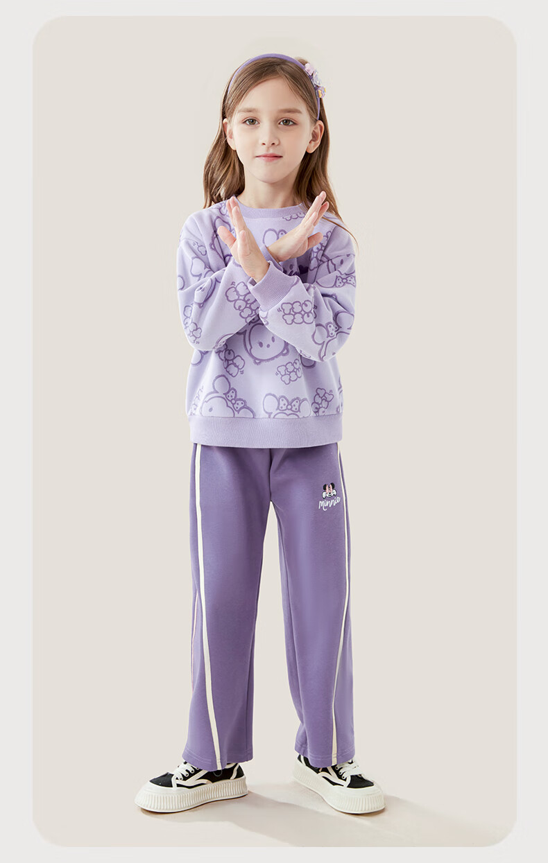 Disney Children's Sweatshirt, Girls' Autumn Casual Top, Big Kids Stylish Versatile Clothing, Z233016 Purple, 150cm 10