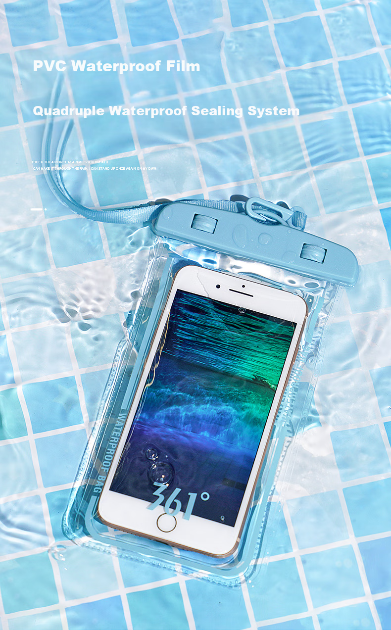 361° Waterproof Phone Case, Diving Pouch, Touchscreen Compatible, Underwater Photography, Universal Lanyard, Rainproof Case for Food Delivery Riders 2