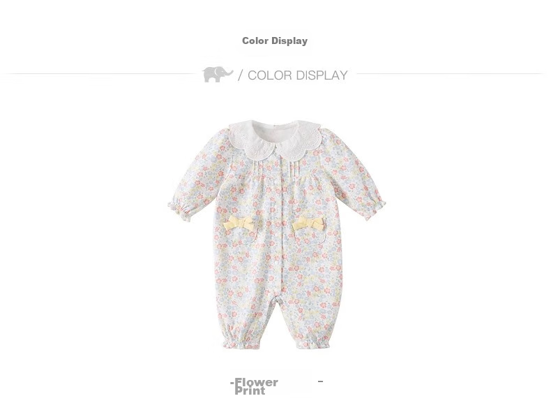 DAVE & BELLA Newborn Baby Clothes, 2024 Autumn Collection, Girls' Onesie Romper Pajamas, Crawling Suit for Going Out 6