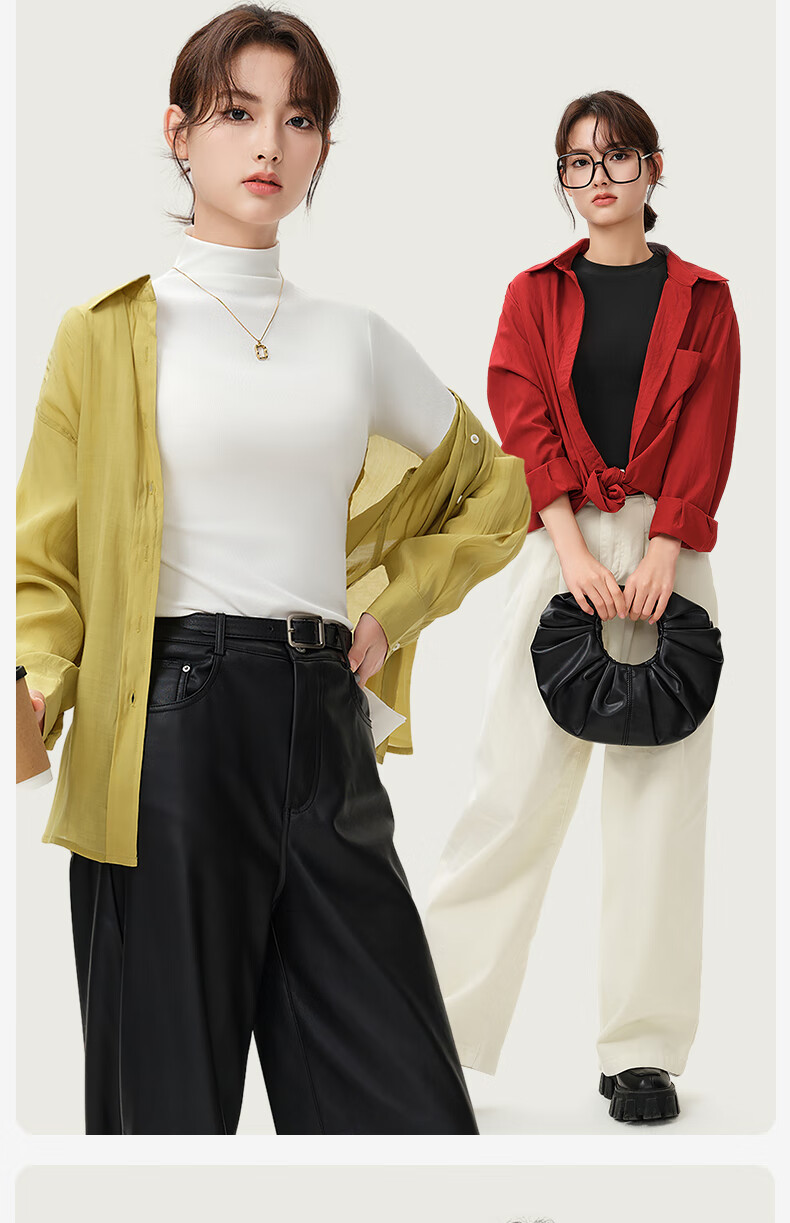 Jianyun Modal Cotton Turtleneck Base Layer, Women's Slim-Fit Long-Sleeve Undershirt, Stylish Spring And Autumn Top, Suitable for Outer Wear 25