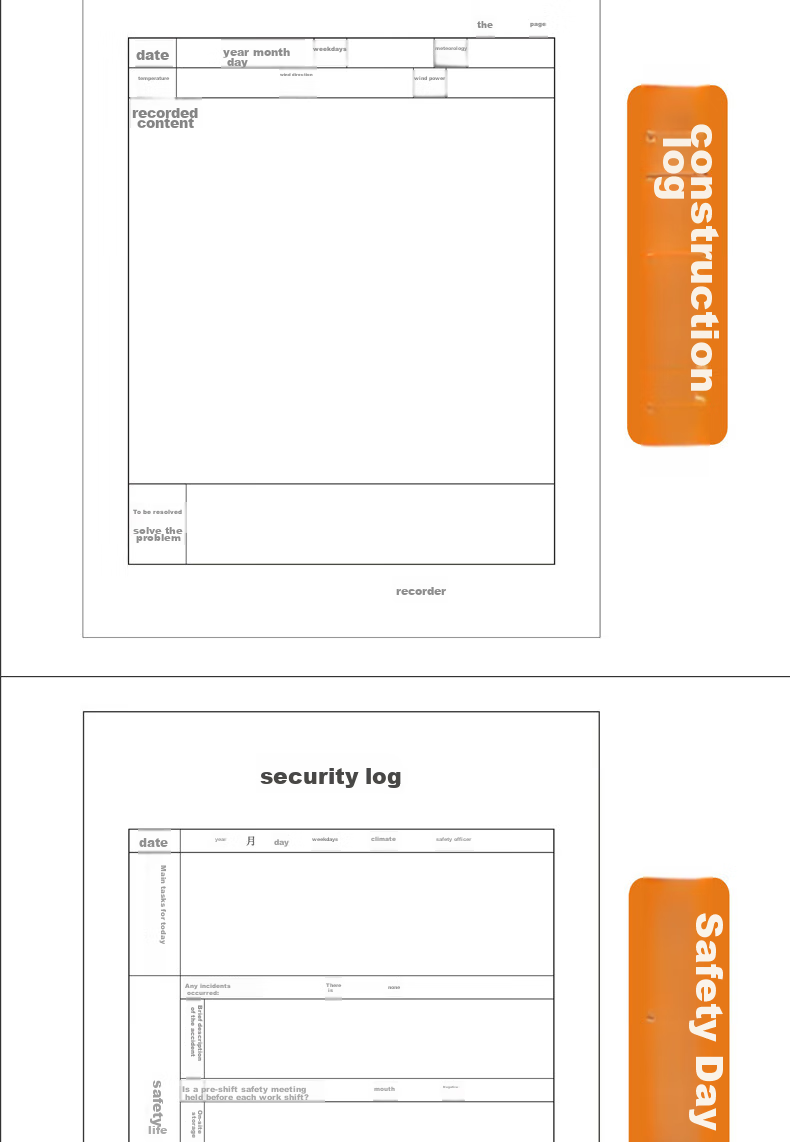 Elifo Construction Log Notebook, Pack of 10, A5 Size, Record Book Diary, Construction Site Engineering Work Enterprise Unit Safety Officer Progress Notes 9