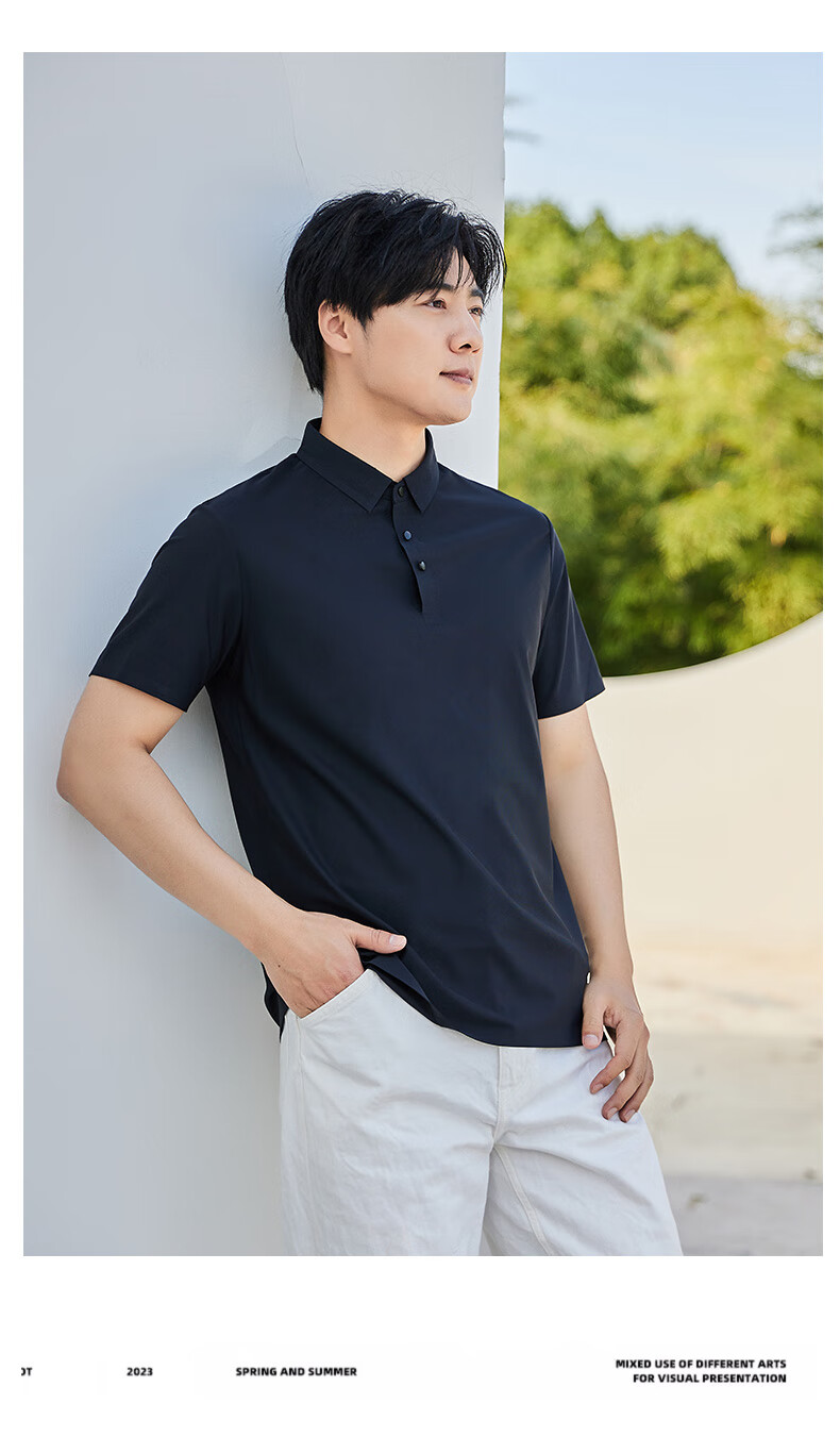 LangSha Men's POLO Shirt, Summer T-Shirt, Sports Quick-Dry Collared Short Sleeve, Ice Silk Breathable, Running Fitness Father's Day Gift 21