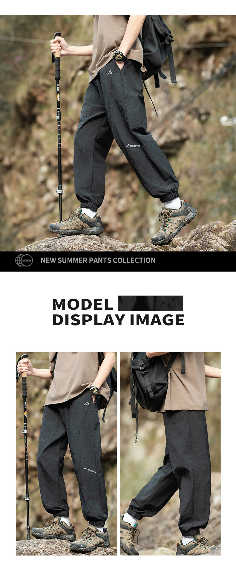 MMOPTOP Mountain Series Outdoor Ice Silk Pants for Men, Spring And Summer Loose Thin Casual Joggers MMIZ05 Black XL 9