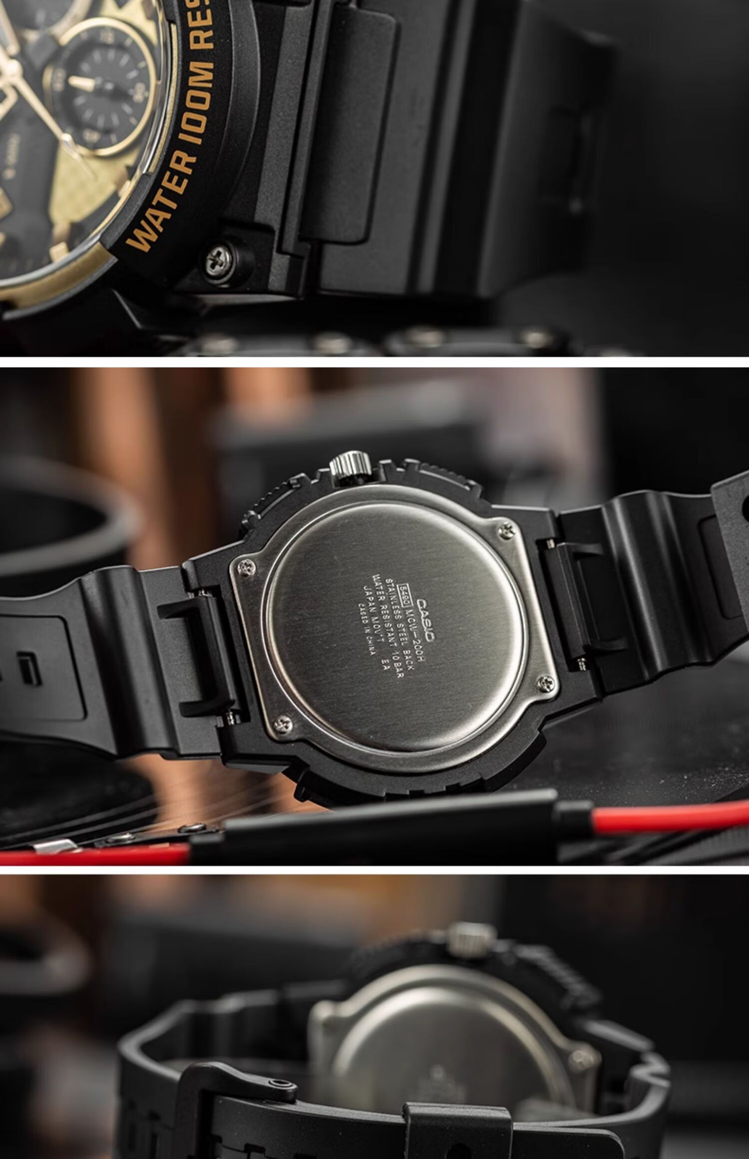 Casio Watch for Men, Black Knight Black Gold Sports Youth Student Waterproof Digital Watch for Men And Women, MCW-200H 23
